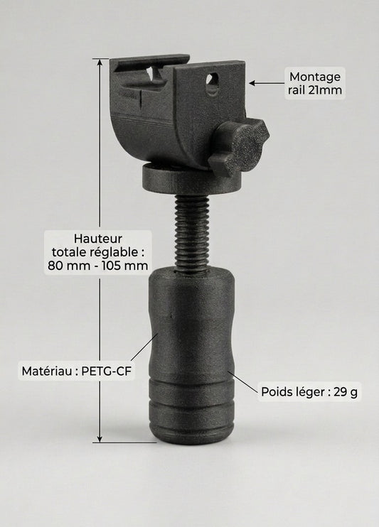 Support arrière pliable et réglable (80-105mm) - W3D-PAT